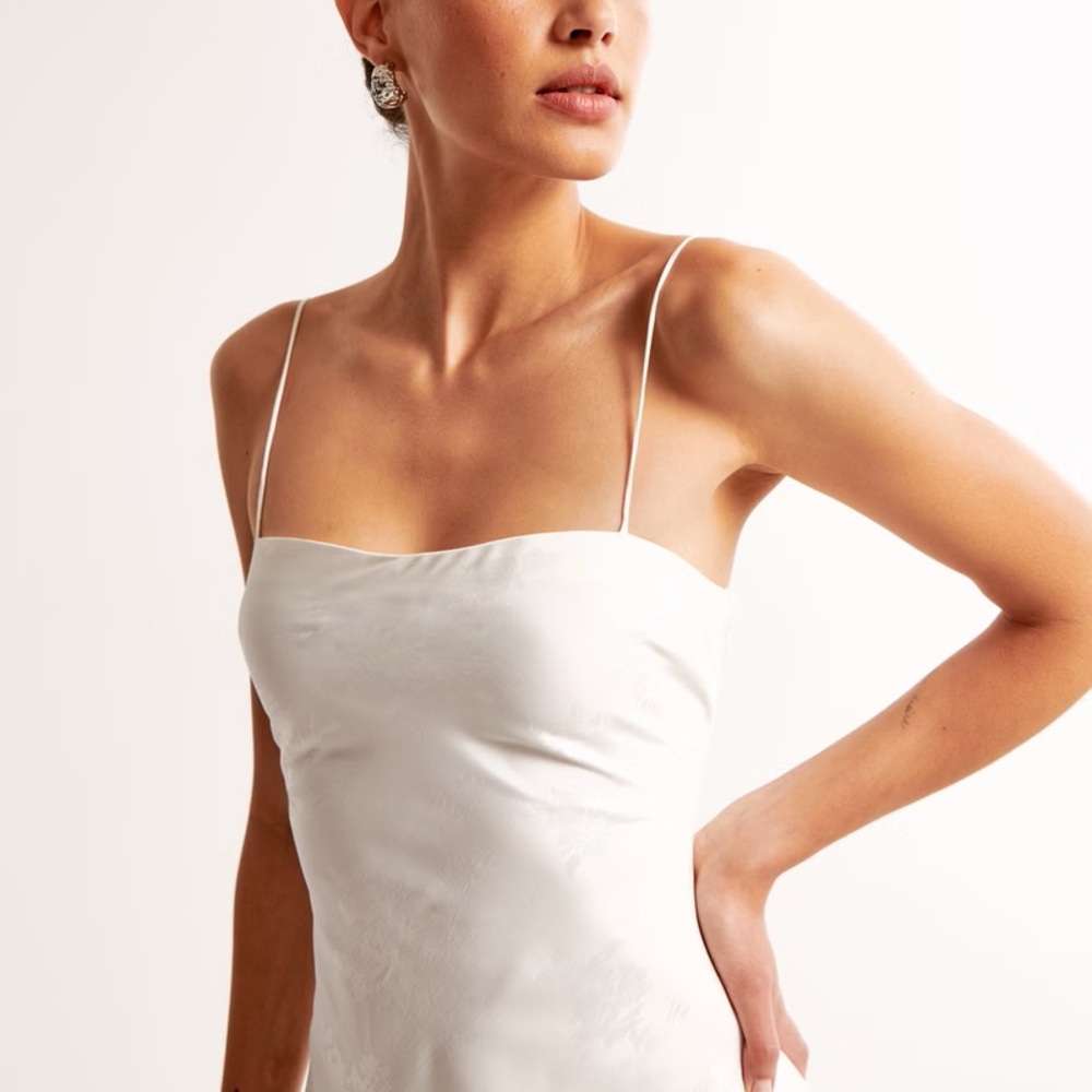 A&F Julia Slip Satin Jacquard Maxi Dress